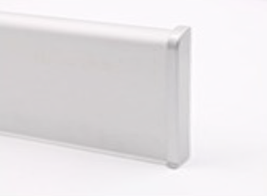 A white plastic cover for a laptop with a PVC skirting.