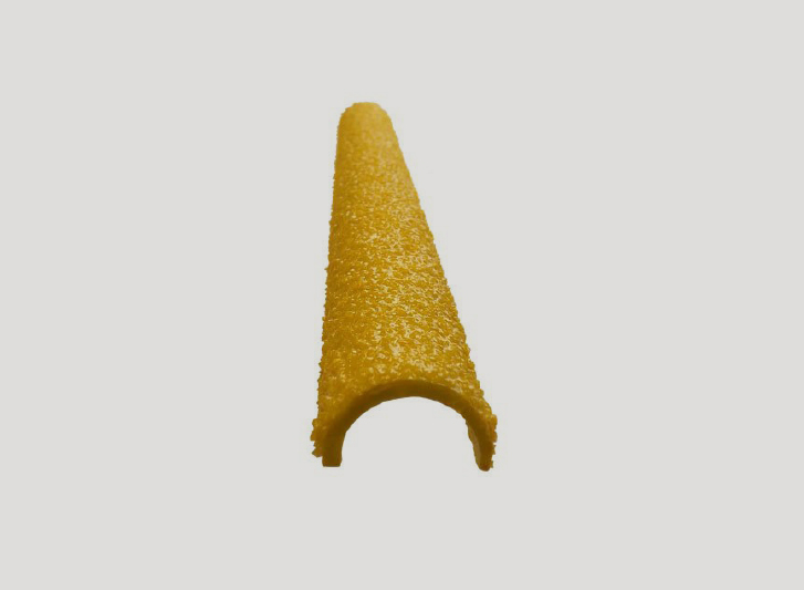 A yellow PVC tube on a white background.