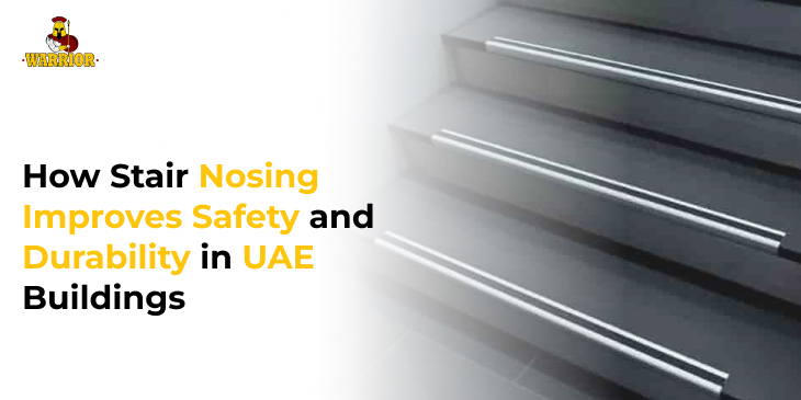 Stair nosing installed on steps to improve safety and durability