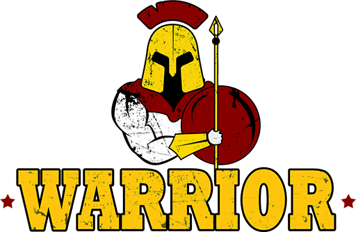 The warrior logo with a spartan holding a sword.