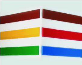 Colored glass strips on a white background, protected by Warrior WPS.