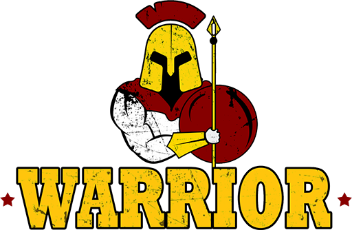 The warrior logo with a spartan holding a sword.