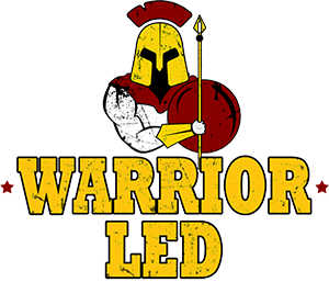 This logo showcases Warrior Wall Protection and Al Hatimi company profile, with a strong warrior motif, against a clean white background.