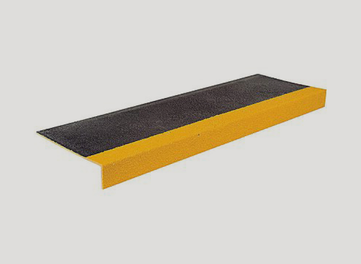 An image of a yellow and black aluminium stair tread.