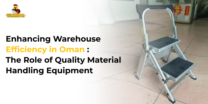 Aluminium folding step ladder for warehouse material handling equipment