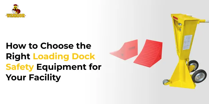 Loading dock safety equipment with wheel chocks and dock jack.