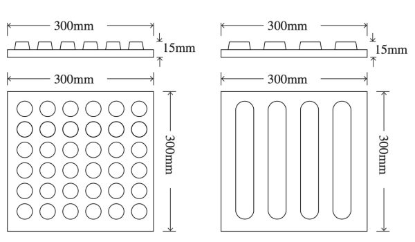 A diagram showcasing the dimensions of a plastic tray, featuring stainless steel studs.